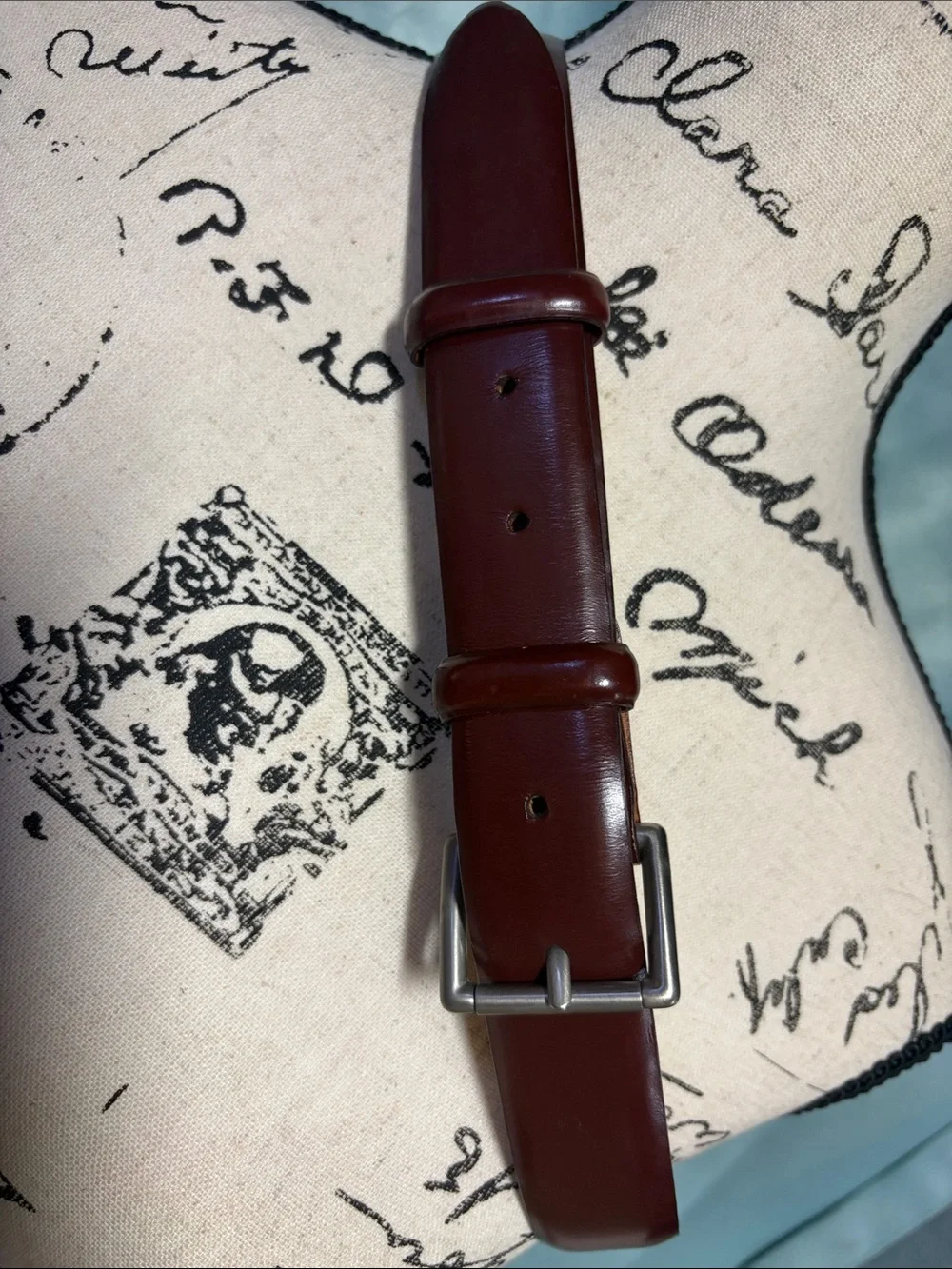 Vintage Banana Republic Italian Leather Belt Sz 34 Oxblood Brown